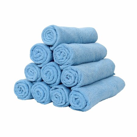 MONARCH BRANDS Microfiber Hand Towels - 16in x 27in, Blue, 180PK M915105B-CS